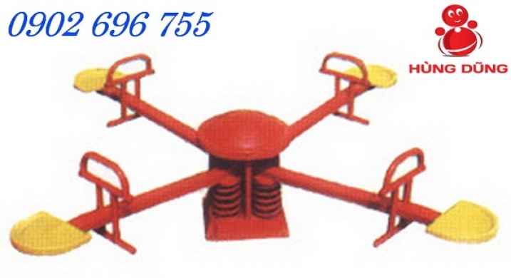 Bập bênh lò xo 4 ghế chéo 04